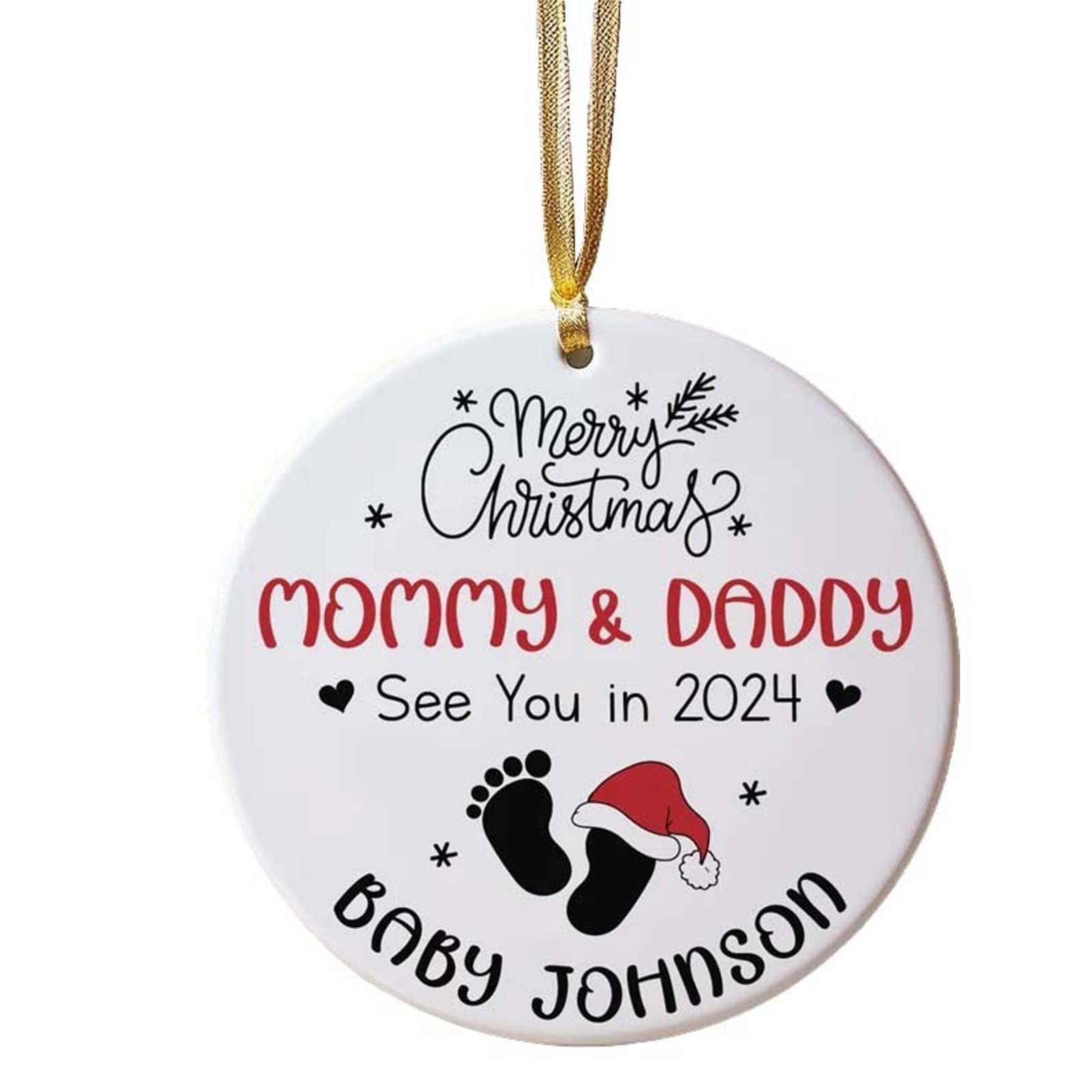 See You In 2024 Christmas Tree Ornament with Babies Footprints, Our