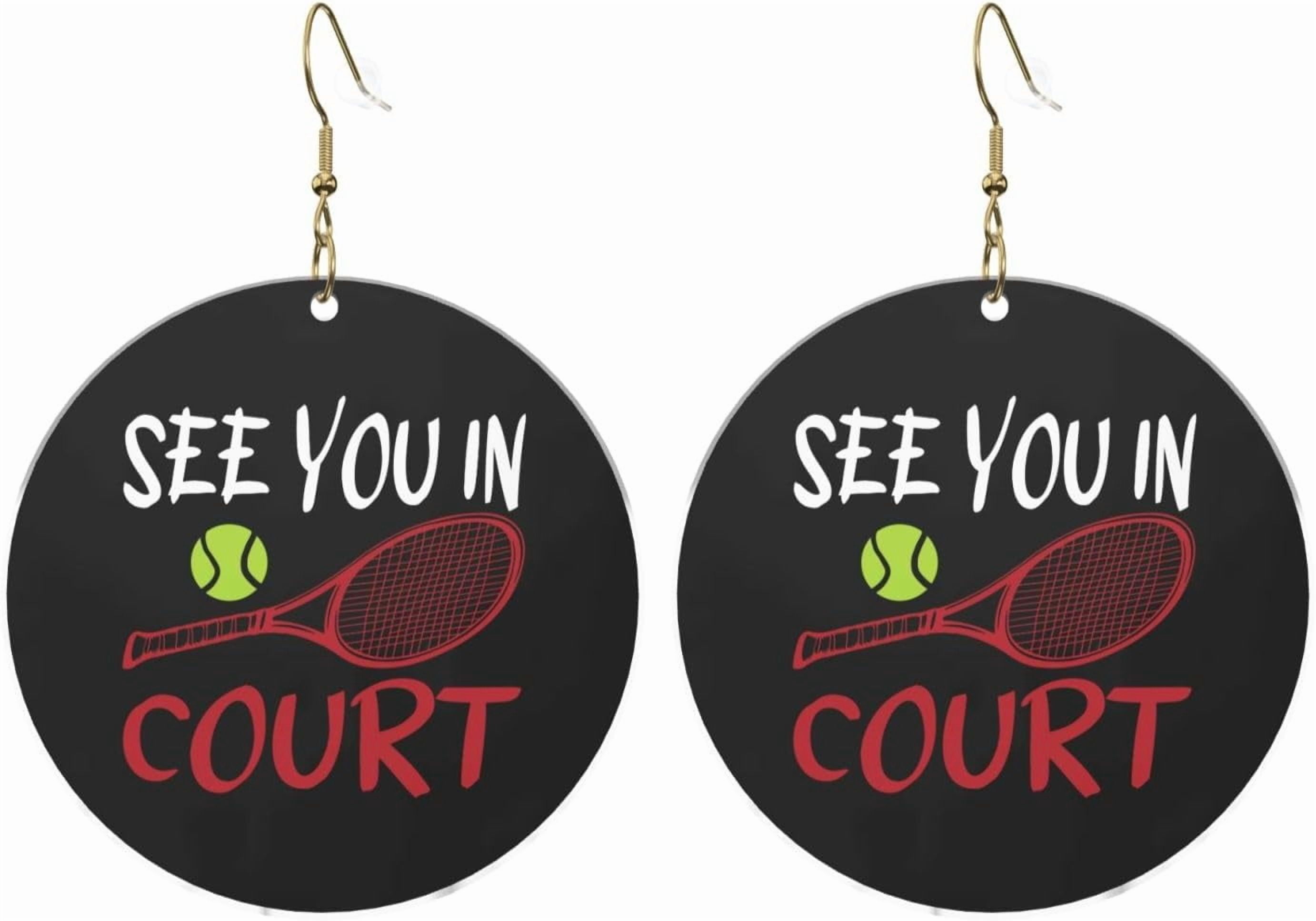 See You In Quality Court Refined Round Acrylic Earrings Lightweight Versatile For All Occasions[m350]