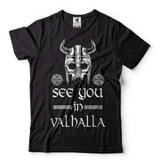 See You In Valhalla T-Shirt Viking Warrior Shirt Viking Patriotic Tee Norse Nordic Gifts Medium Black
