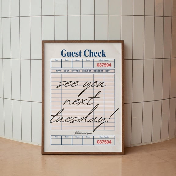 See You Next Tuesday Swear Word Guest Check Art Unframed Paper Print