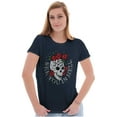 thumbnail image 1 of See You in Hell Skull Roses Tattoo Womens Fitted Plus Size Graphic Tee Brisco Brands 2X, 1 of 5