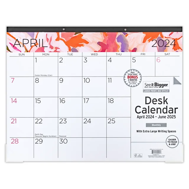 See it Bigger April 2024 June 2025 Monthly Dated Desk Calendar (22" x
