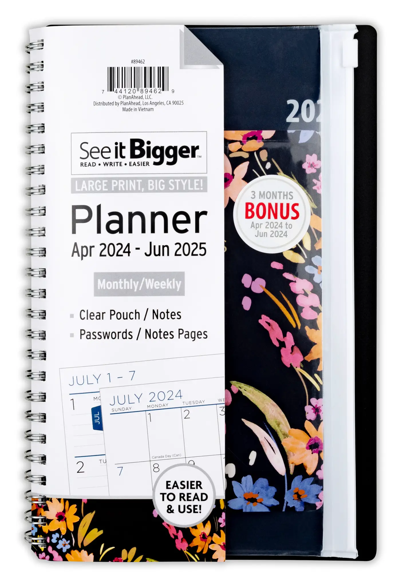 See it Bigger April 2024June 2025 Weekly Dated Planner Notepad (5.75 x