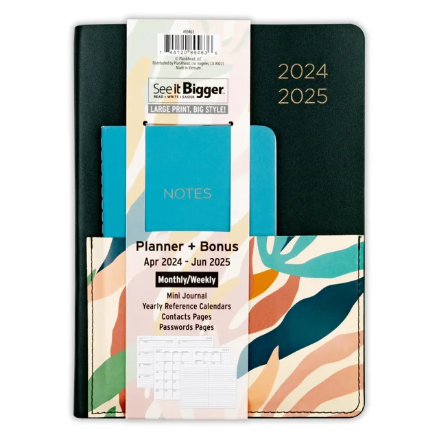 See it Bigger April 2024 - June 2025 Monthly Weekly Dated Planner with