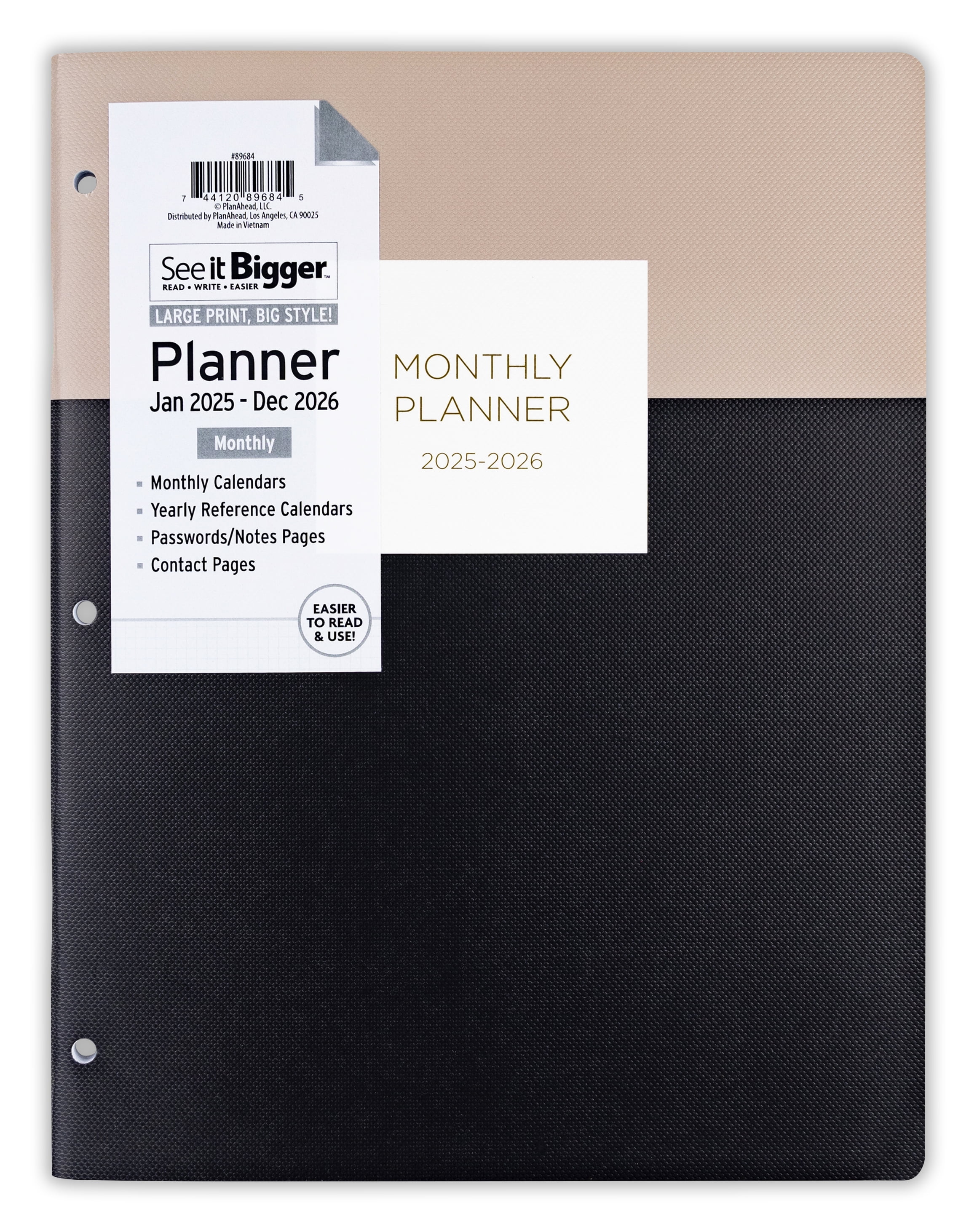 See it Bigger January 2025 - December 2026 Monthly Dated Planner (8.5"x 11")