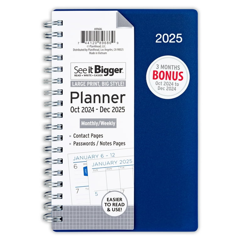 See it Bigger Oct 2024 - Dec 2025 Weekly Dated Planner (4.5 See it Bigger Oct 2024 - Dec 2025 Weekly Dated Planner (4.5