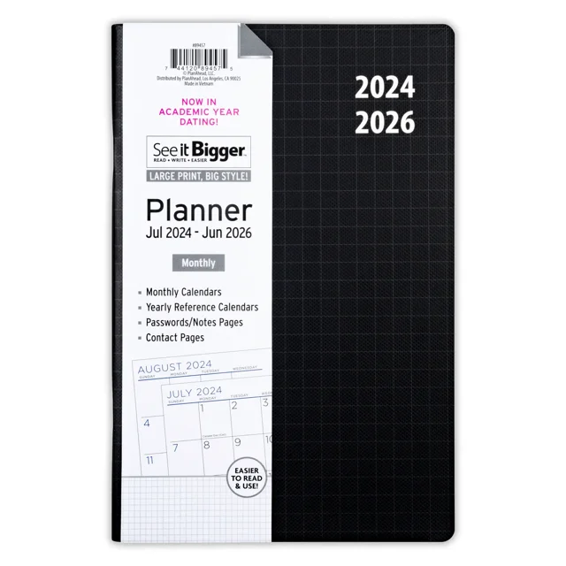 See it Bigger July 2024 June 2026 Monthly Dated Planner (6"x 9