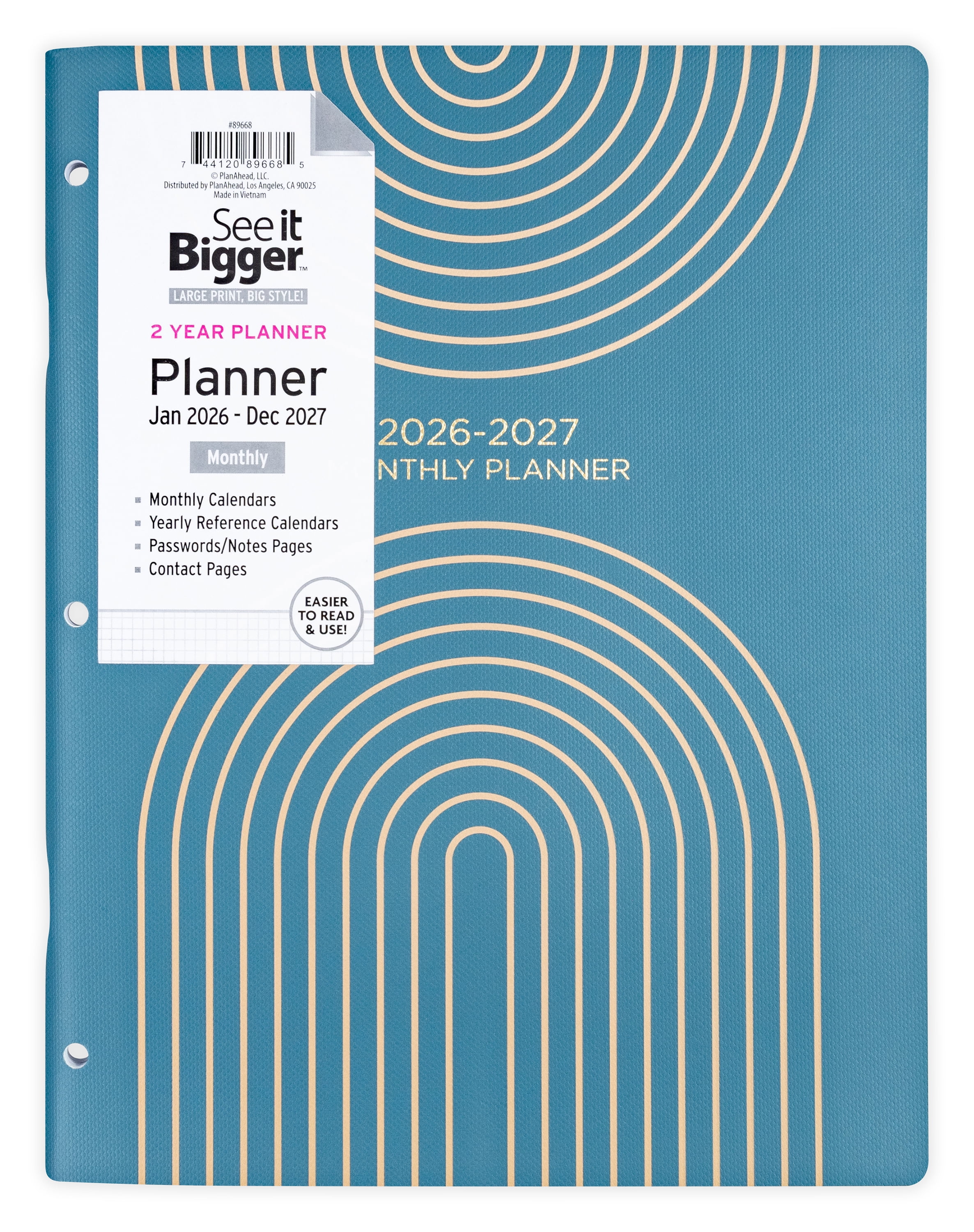 See it Bigger 2-Year Monthly Planner Large (8.5" x 11") Jan 2026 - Dec 2027