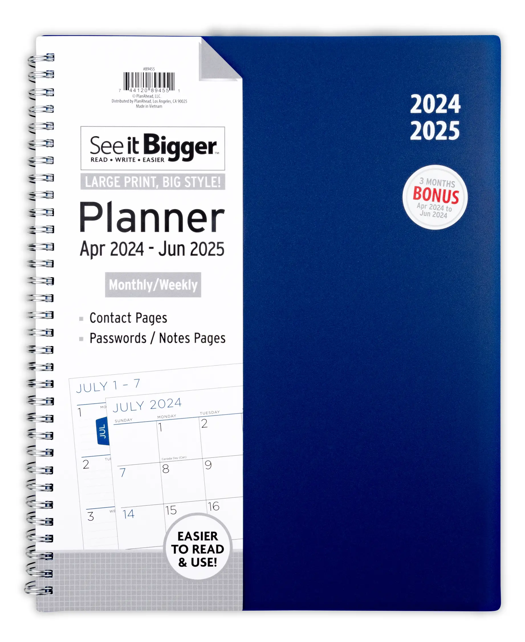 See it Bigger Monthly Weekly Dated Planner, April 2024 June 2025 (9.
