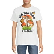 SUN DANCE GRAPHICS See the Good in All Things Mushroom Men's Graphic Tee with Short Sleeves, Sizes S-3XL