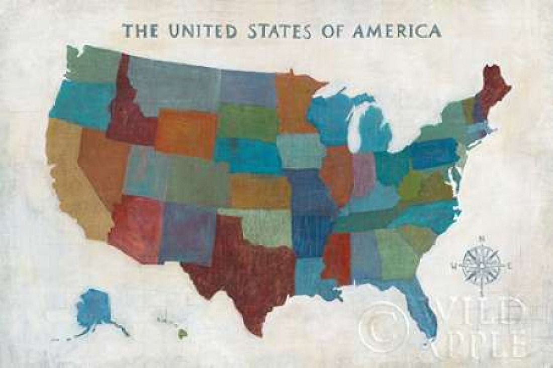 See the USA with Words Canvas Art - Melissa Averinos (12 x 18)