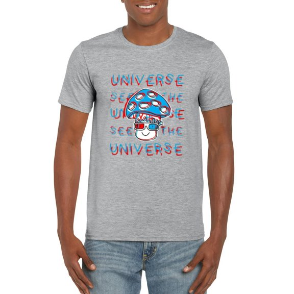 See the Universe Doodle Minimal Cosmic Exploration Line Art T-Shirt, for men & women, up to size 5XL