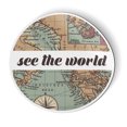 thumbnail image 1 of See the World Travel Retro Globe Map - 5.5" Magnet for Car Locker Refrigerator, 1 of 1
