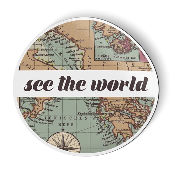 See the World Travel Retro Globe Map - 5.5" Magnet for Car Locker Refrigerator