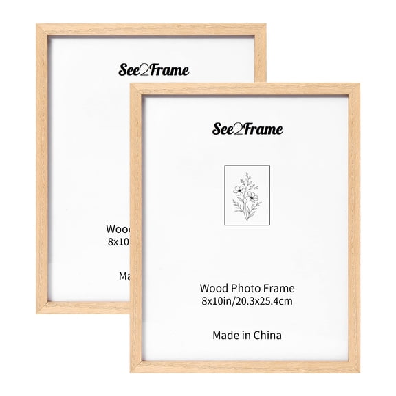 See2Frame 8x10 Picture Frame Set of 2,Black Photo Frames Collage Made of Solid Wood with Real Glass Front for Wall or Tabletop Display,Vertical or Horizontal Hanging