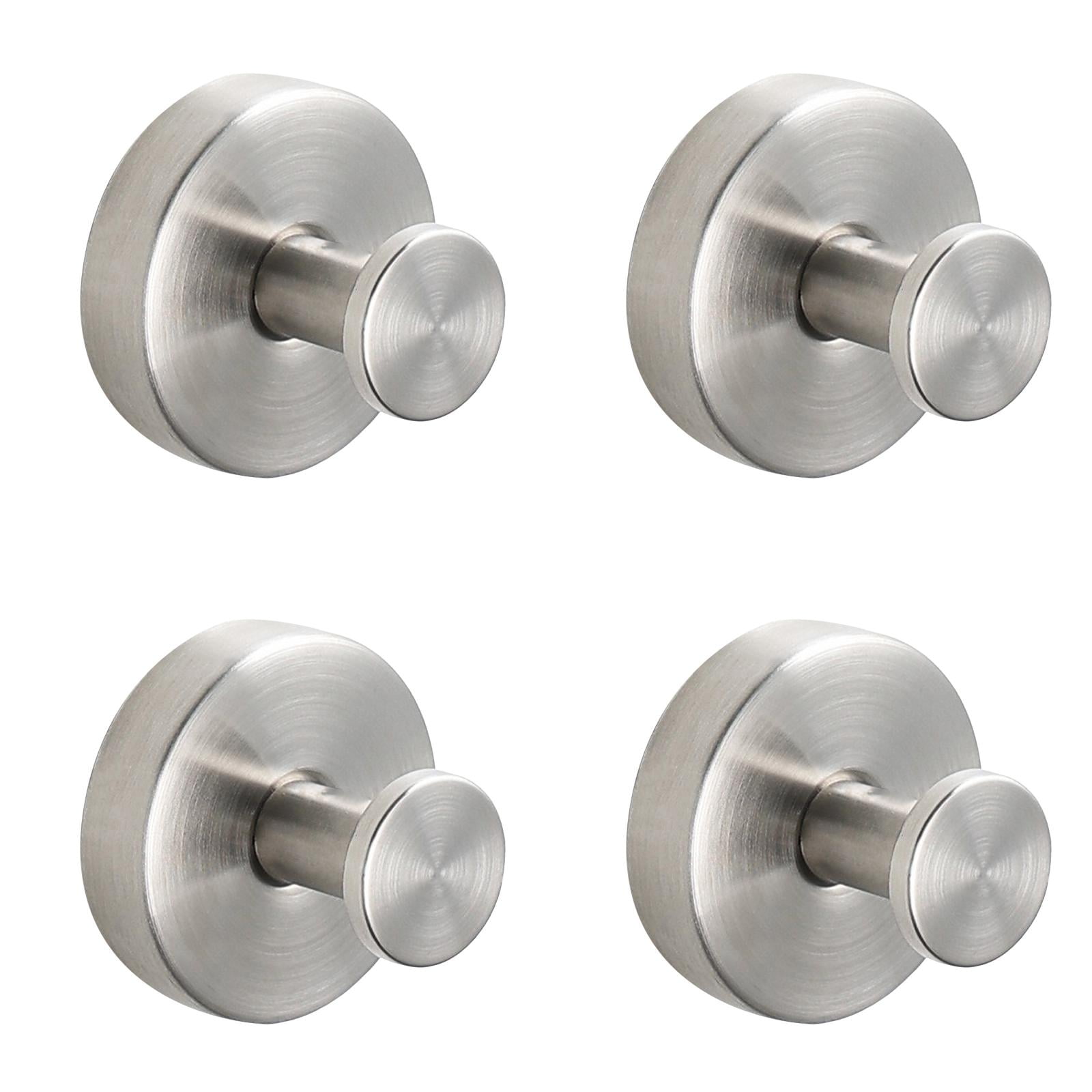 4 Pack Suction Cup Hooks - Heavy Duty Stainless Steel, No Drill Hooks For Bathroom, Kitchen, Glass & Tiles