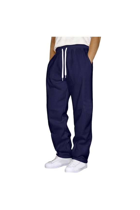 Mens Sweatpants Joggers Classic Adjustable Drawstring Work Leisure Sports Holiday Costume Hunting Versatile Multi-Occasion, Navy S