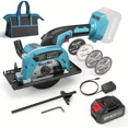 thumbnail image 1 of SeeSii Cordless Mini Circular Saw, 4-1/ 2" Electric Compact Circular Saw with 4.0Ah Battery, 5380RPM, 4 Saw Blades, Rip Guide, Max Cutting Depth 1-11/ 16"(90°), 1-1/ 8"(45°), 1 of 9