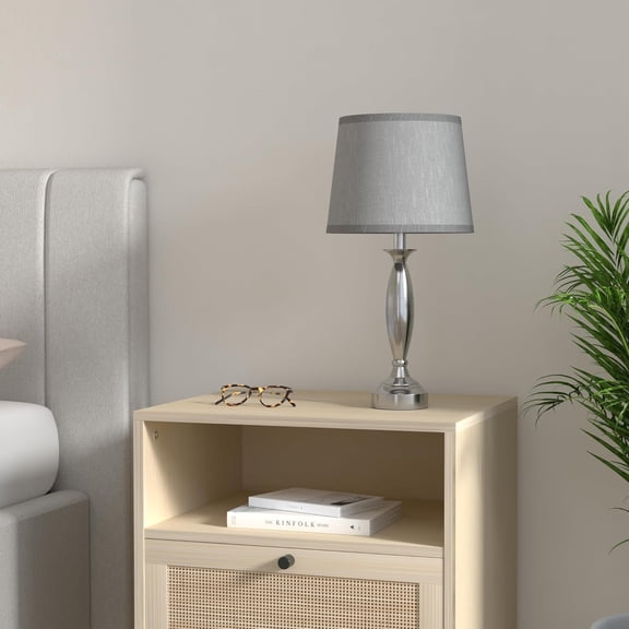 Touch Bedside Lamps Set of 2 with USB Ports - 3 Way Dimmable Brushed Nickel Table Lamps for Bedroom Living Room