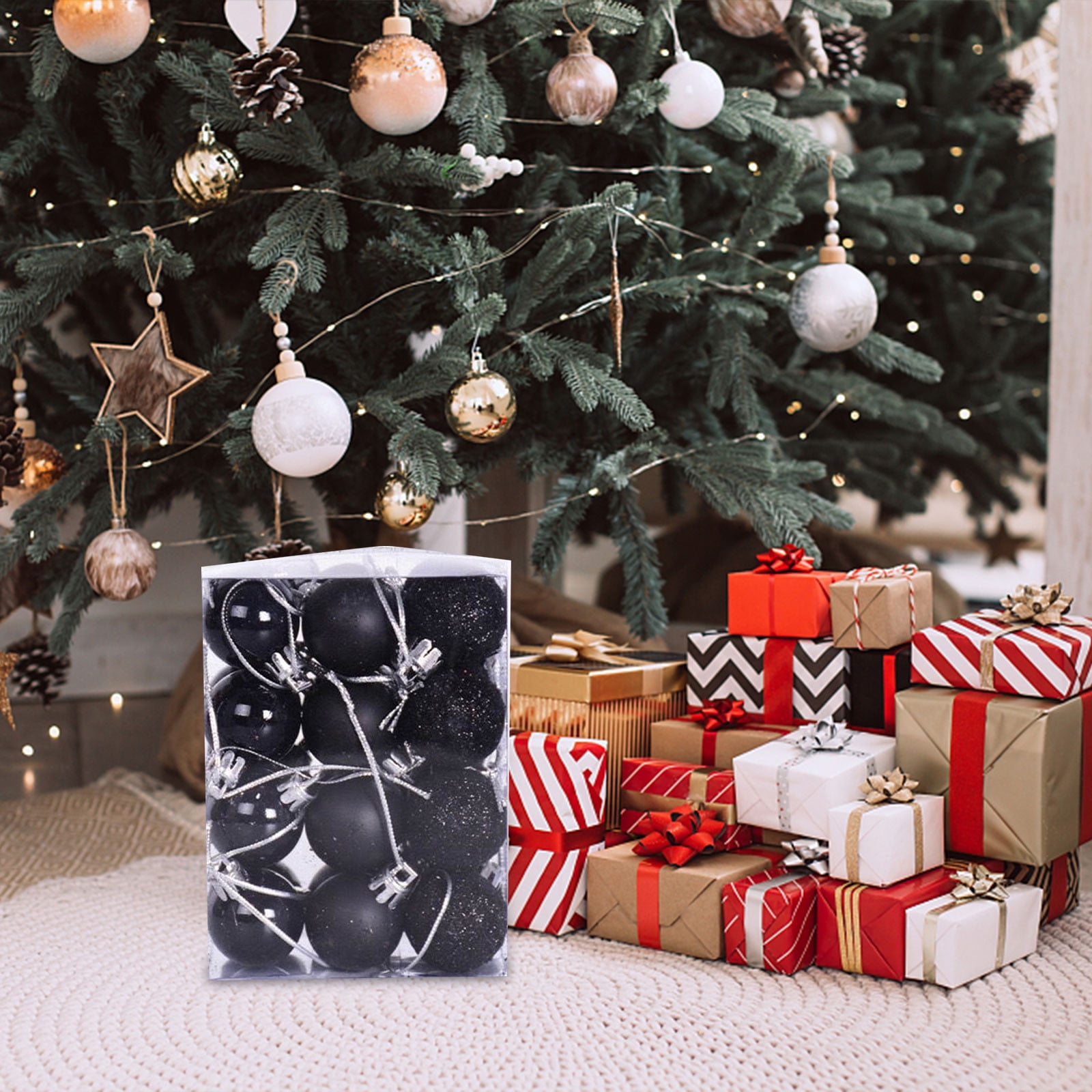 Seebayas 24Pcs Christmas Balls Ornaments for Xmas Mini Christmas Tree