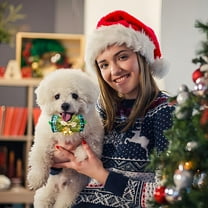 Seebayas Christmas Bow Tie for Dogs, Adjustable Pet Fashion Collar, Soft Cloth Bowtie Dog Clothing, Mini Size 8x4cm, Holiday Pet Supplies for Small Medium Large Pets