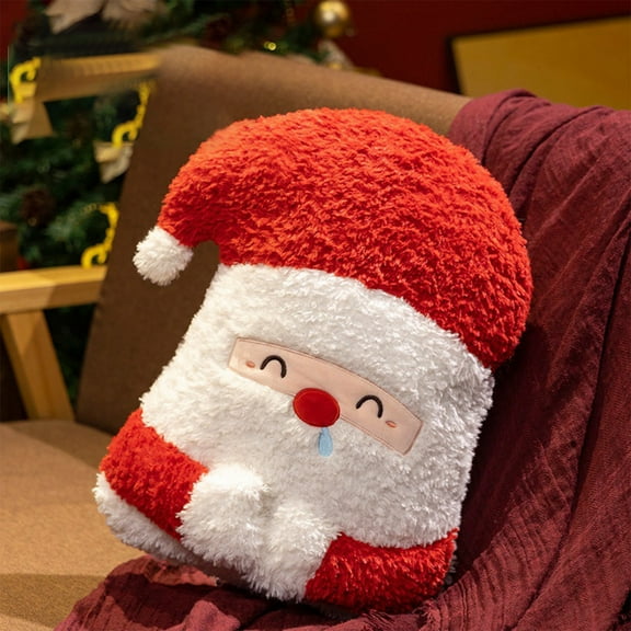 Seebayas Christmas Vivid Santa Claus Pillows Christmas Throw Pillows Soft Pillow Decorative Cute Pillows for Christmas Party Outdoor Home Cushion Decorations