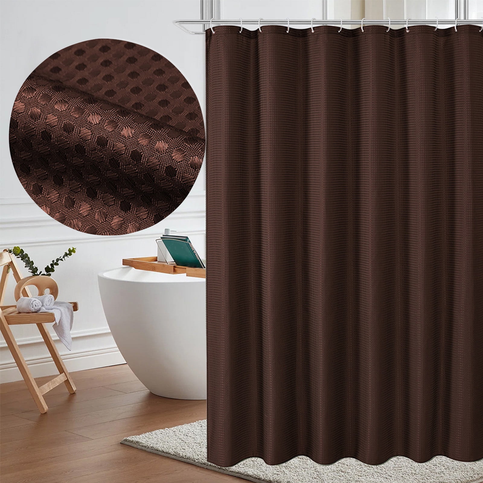 Seebayas Shower Curtain Weave Heavyweight Duty Cloth Hotel Luxury Bath ...