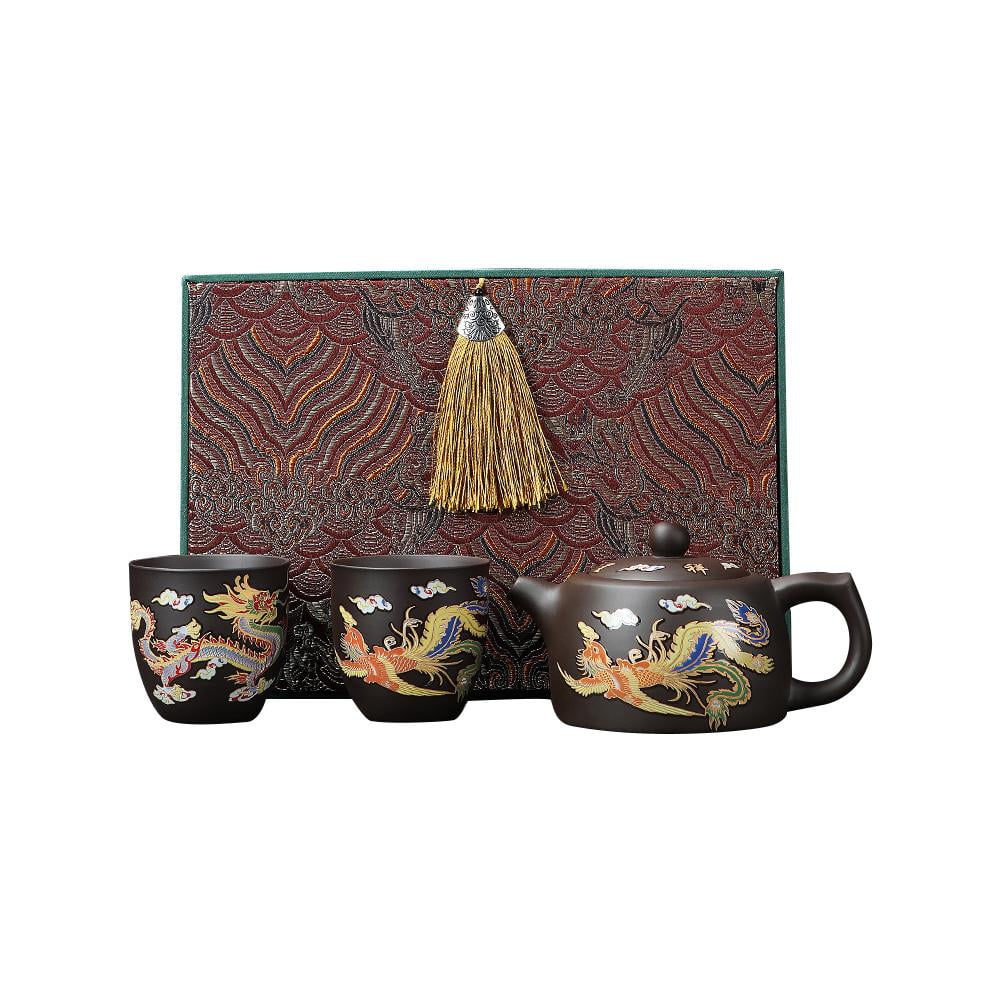 Seebee Hand-made Dragon and oenix Color-changing Clay Teapot Qin Power ...