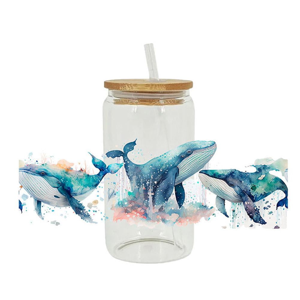 3PCS UV DTF Cup Wrap Transfers - Waterproof Decals For 16oz Glass Cups & Mugs