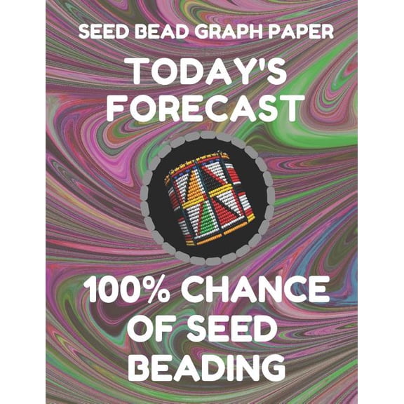 Seed Bead Graph Paper: Book for Designing Seed Beading Patterns, 8.5 by 11 Inches, Large Size, Funny Forecast Dark Swirl Cover (Paperback)