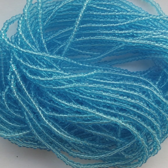 Seed Beads Aqua Blue Transparent See-Thru 10/0 Czech Glass Full Hank Pack