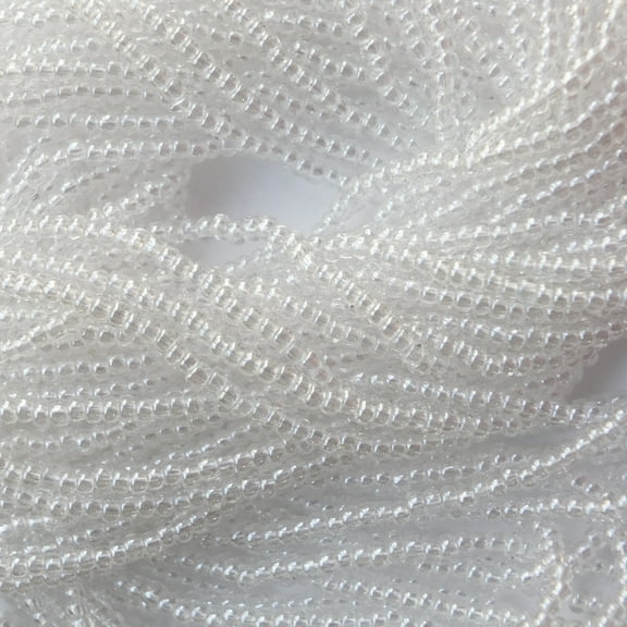 Seed Beads Crystal Clear Pearlized Luster 10/0 Czech Glass Full Hank Pack