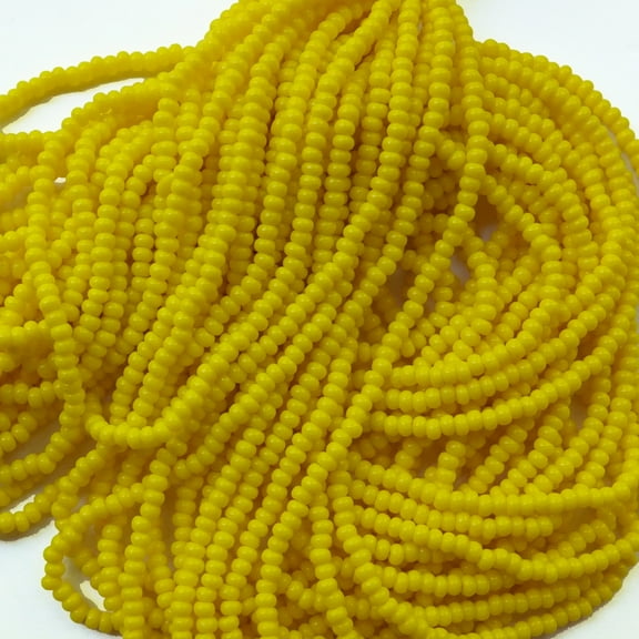 Seed Beads Yellow Opaque 10/0 Czech Glass Full Hank Pack