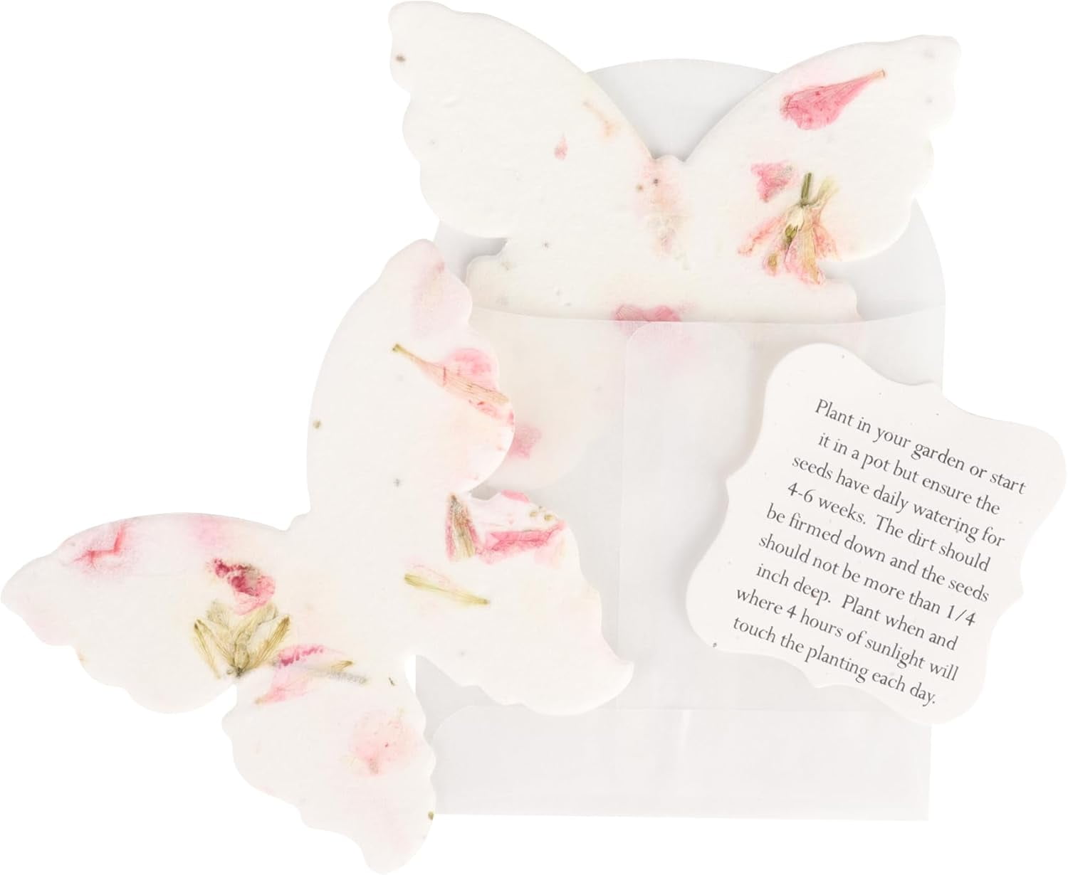 Seed Bloom Set of 24 Pink Butterfly – Plantable Seed Paper for Bridal Shower, Weddings, and Gifts