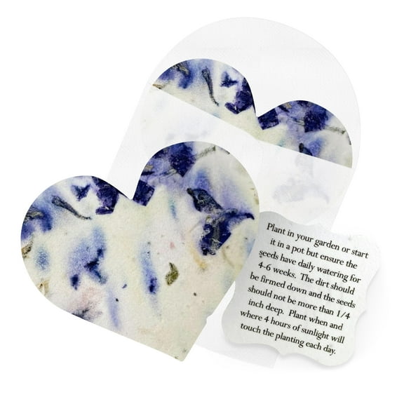 Seed Bloom Set of 24 Purple Heart – Plantable Seed Paper for Bridal Shower, Weddings, and Gifts
