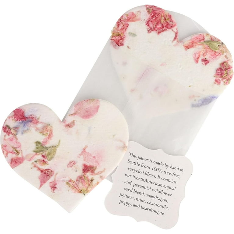 Seed Bloom Set of 24 Pink Heart  Plantable Seed Paper for Bridal Shower,  Weddings, and Gifts - Walmart.com