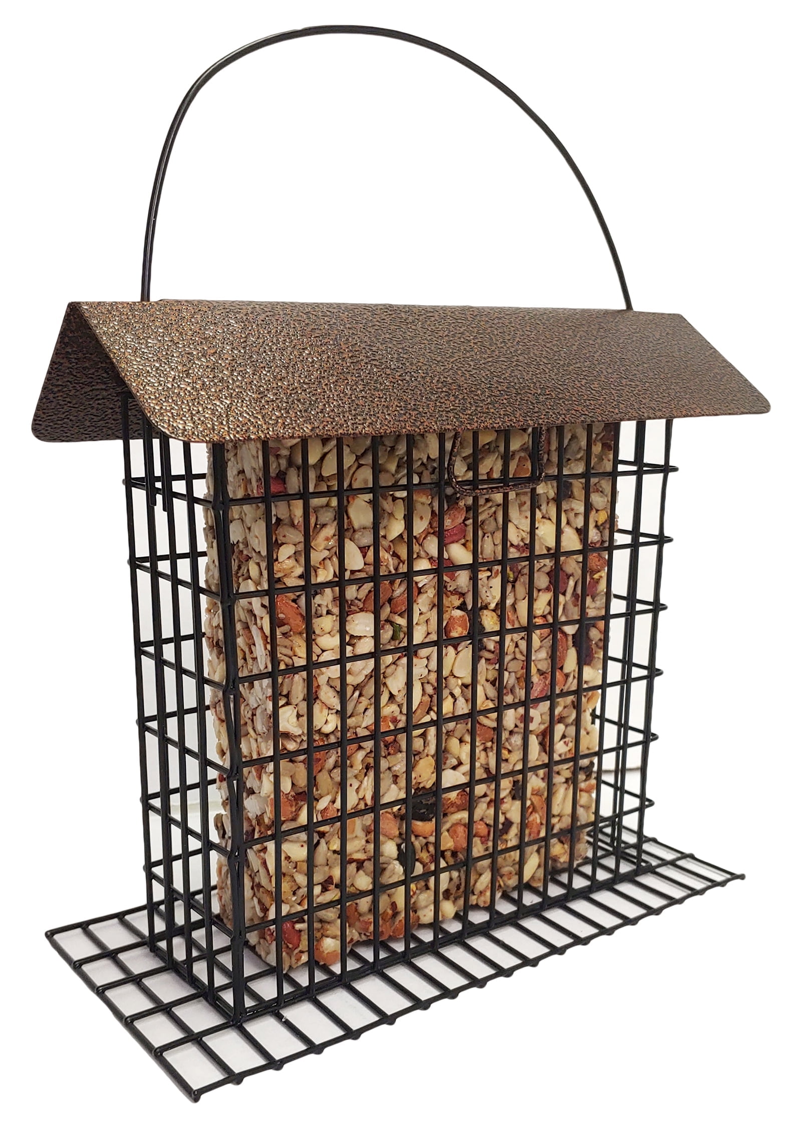 Wildlife Sciences Seed Cake Feeder, Durable Metal with Mesh Bottom, Holds 2 lb Suet Cake