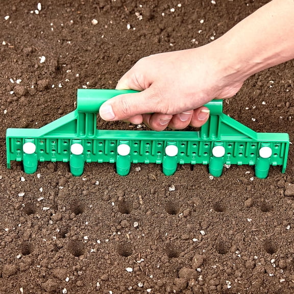 Seed Dibber Multifunctional Spacer Tool Seed-in Soil Digger Garden Aid For Planting Seeds Laying Out Ideally Spaced Rows (green)