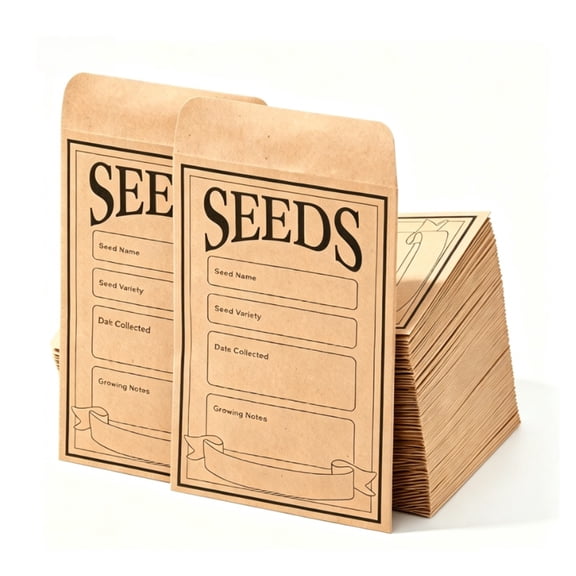 Seed Envelopes Self Adhesive Sealing Reusable Brown Paper Seed Envelope for Garden (80 Pcs)