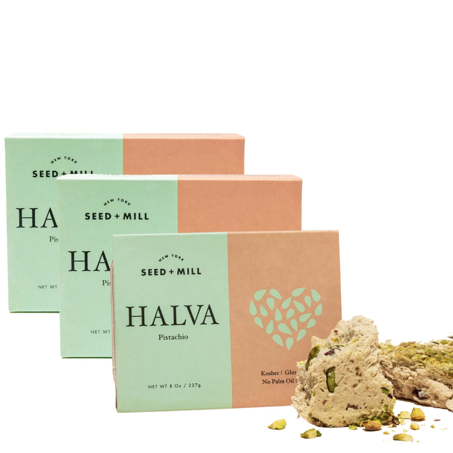 Seed + Mill Halva Pistachio Vegan, Kosher, GlutenFree Enjoy