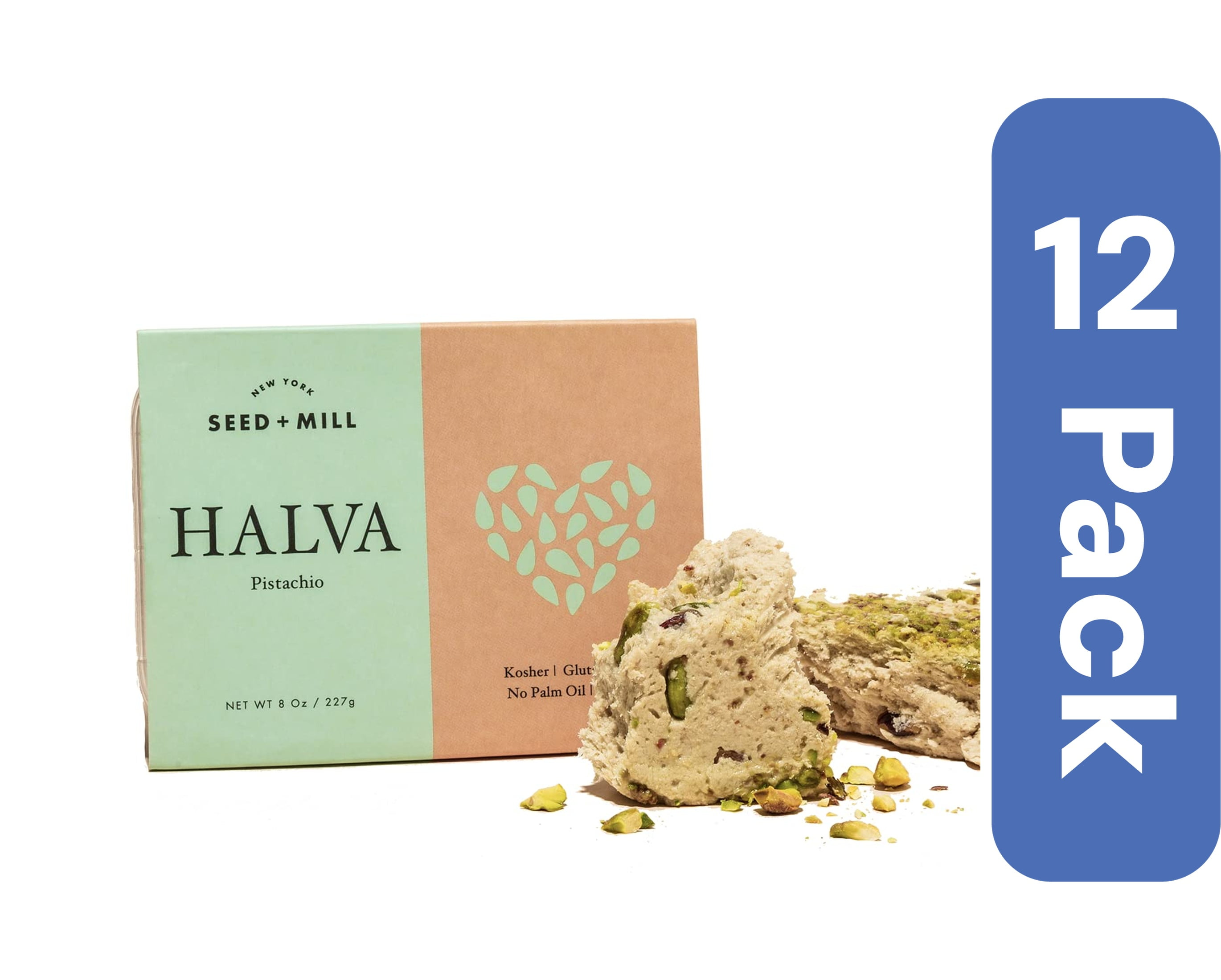Seed & Mill Pistachio Halva 8 oz (Pack of 12)