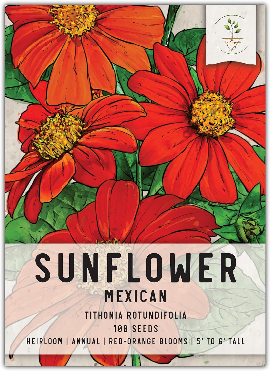 Seed Needs, Mexican Sunflower Seeds - 100 Heirloom Seeds for Planting ...