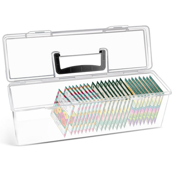 Seed Organizer Storage Box, Clear Plastic Seed Packet Keeper for Garden