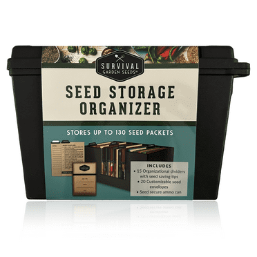 Seed Organizer for Vegetable, Herb & Flower Seeds - New Waterproof Box for Indoor & Outdoor Storage
