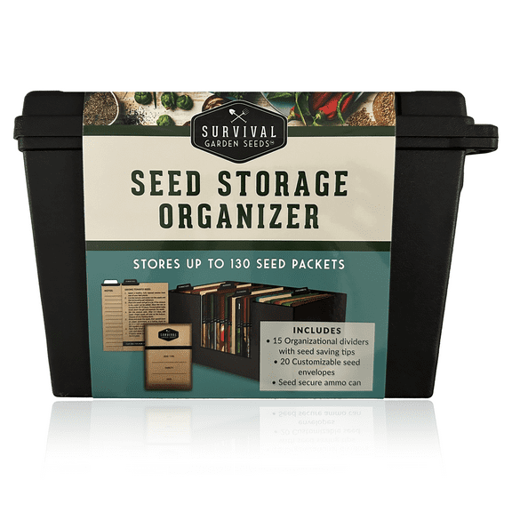 Seed Organizer for Vegetable, Herb & Flower Seeds - New Waterproof Box for Indoor & Outdoor Storage