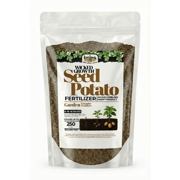 Old Cobblers Farm™ Wicked Growth Seed Potato Fertilizer-Strengthens Roots, Boosts Yields, and Supports Healthy Potato Growth with Eco-Friendly, Slow-Release Nutrients. (5/10/15/20 lbs) (20lbs)