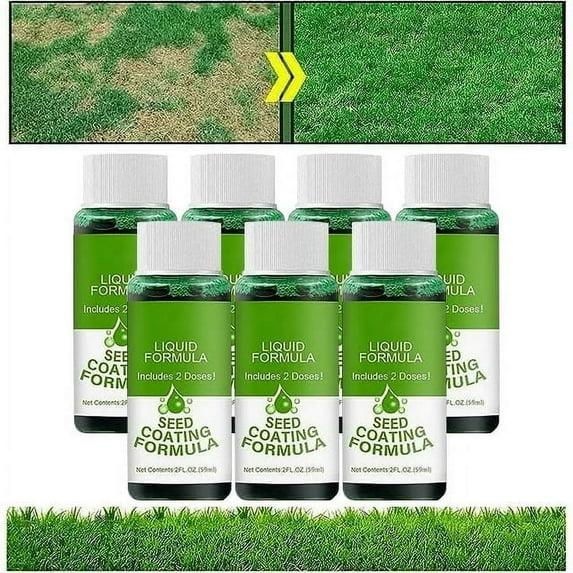 Seed Spray Liquid Natural Green Grass Paint for Lawn,Seed Spray Liquid,Liquid Seeding Grass Lawn Green Spray,7pcs