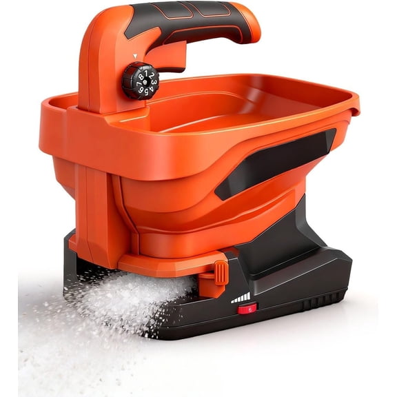 Seed Spreader, 7.2V Salt Spreader for Snow, Ice Melt Spreader, Rechargeable Grass Seed Spreader with 8-Level Settings and 3.3L Large Capacity