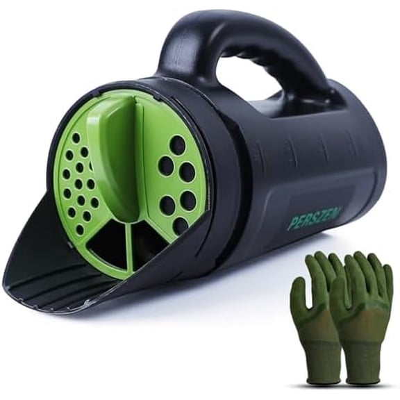 Seed Spreader Hand Held, Hand Spreader Lawn and Garden for Fertilizer Grass Seed Salt Ice Melt Earth Food, Seed Shaker with Multiple Adjustable Opening Sizes for All Purpose, Up to 80 Oz