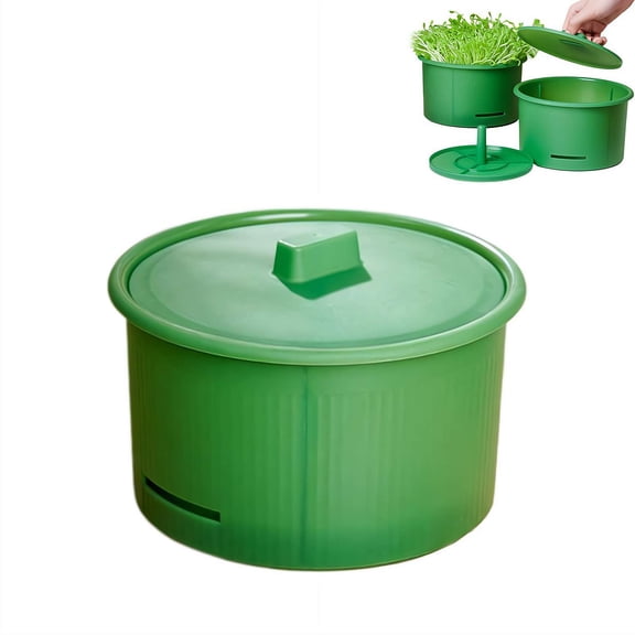 Seed Sprouter Tray with Humidity Lid, Grade Soil-Free Sprouting Kit, Large Capacity Wheatgrass Grower & Microgreens Germination Station for Beans, Peas
